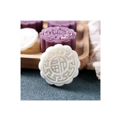 Mid-Autumn Festival Moon Cake Making Mold With 4 Stamp White/Beige/Silver 14 x 5 x 5cm