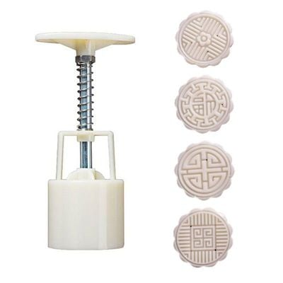 Domestic Use Hand Pressure Type Non-Stick Eco-Friendly ABS Mooncake Making Mould White 14*5*5cm