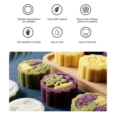 Domestic Use Hand Pressure Type Non-Stick Eco-Friendly ABS Mooncake Making Mould White 14*5*5cm