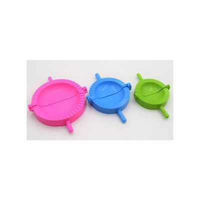 3-Piece Plastic Dumplings Mould Green/Blue/Pink 11centimeter