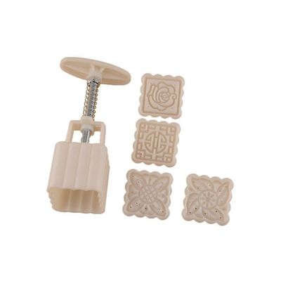 4-Stamps Moon Cake Decoration Mould Brown