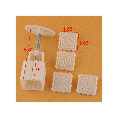 4-Stamps Moon Cake Decoration Mould Brown