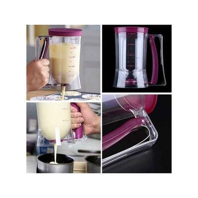 Cake Batter Dispenser Jug Clear/Purple 17x11x18.5centimeter