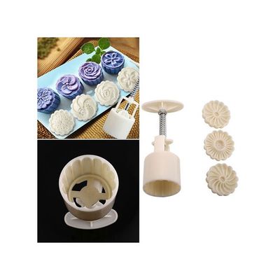 Round Shape Mooncake Cutter Mould White