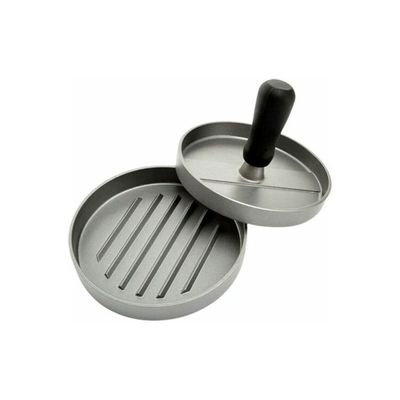 Aluminum Alloy Round Burger Meat Patty Maker Mold silver 11.7 x 9cm