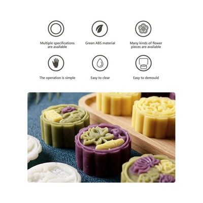 Non-Stick Eco-Friendly ABS Mooncake Mould White 14.0x5.0x5.0cm