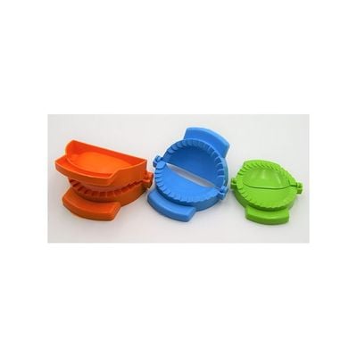 3-Piece Dumpling Mould Maker Orange/Blue/Green 14centimeter