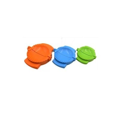 3-Piece Dumpling Mould Maker Orange/Blue/Green 14centimeter