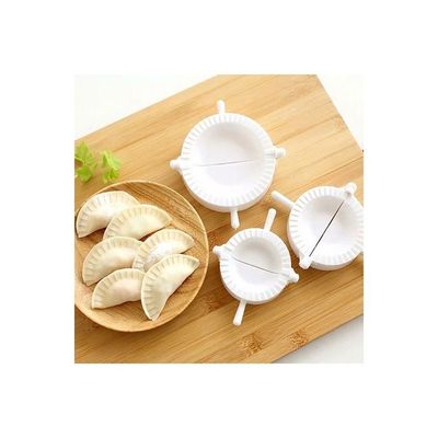 3-Piece Dumplings Mould Set White 10x10x1cm