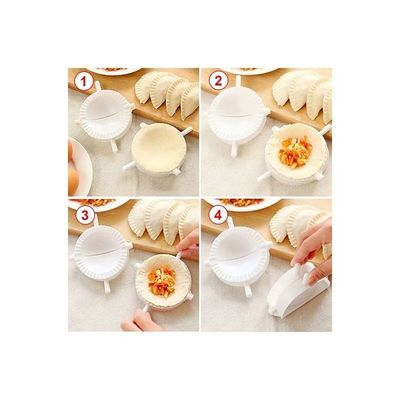 3-Piece Dumplings Mould Set White 10x10x1cm