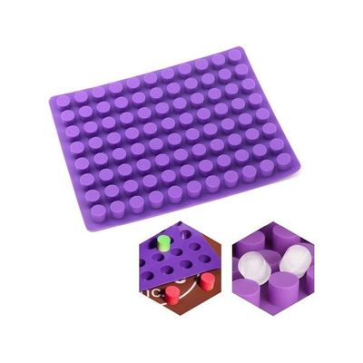 Baking Supplies 88 Cavities Mini Round Small Cheesecake Silicone Molds for Chocolate Clover Jelly Candy Ice Mold Purple 11.76x11.22x0.8inch