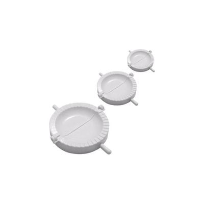 3-Piece Dumpling Mould Set White 10x10x3centimeter