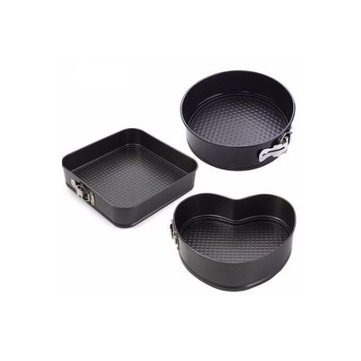 3-Piece Baking Pan Set Black 24x26x28cm