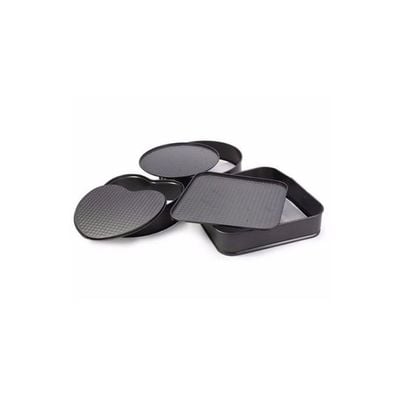 3-Piece Baking Pan Set Black 24x26x28cm