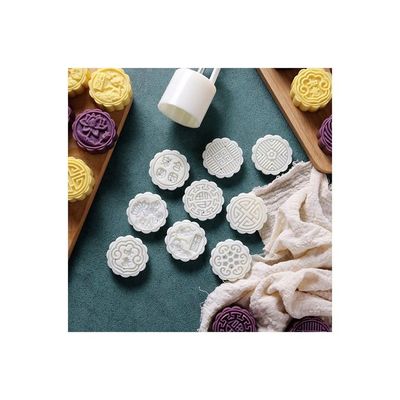 Mid-Autumn Festival Moon Cake Making Mould With 4 Stamps White 14.0X5.0X5.0cm