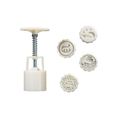 Mid-Autumn Festival Moon Cake Making Mould Kit White 14 x 5 x 5cm