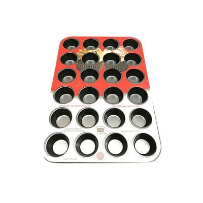 24 Grid Mini Cup Cake Mould Multicolour 38X26centimeter