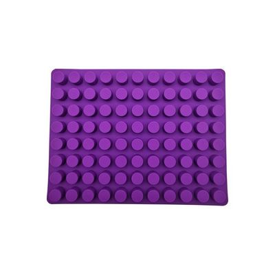 88 Hole Cylinder Silicone Mold Baking Tray for Decorating Cake Purple 38.5 x 29cm