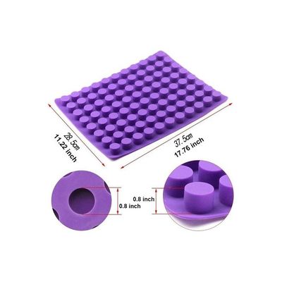 Baking Supplies 88 Cavities Mini Round Small Cheesecake Silicone Molds for Chocolate Clover Jelly Candy Ice Mold Purple 11.76x11.22x0.8inch