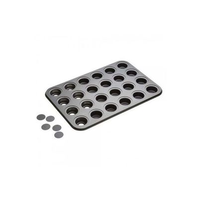 24-Cavity Cheese Cake Pan Mould Black 39x26centimeter