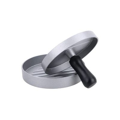 Pressure Meat Patty Maker Mould Silver 11.5x11.5x2cm