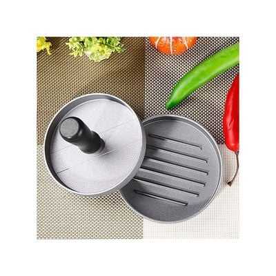 Pressure Meat Patty Maker Mould Silver 11.5x11.5x2cm