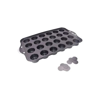 Non-Stick Muffin Pan Black 28x49x5centimeter