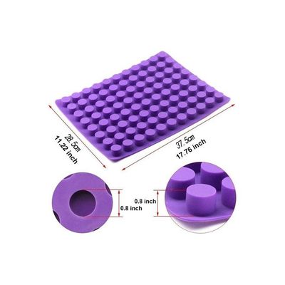 88-Cavities Mini Round Silicone Mold For Chocolate Truffle Jelly And Candy Purple 11.22x17.76inch