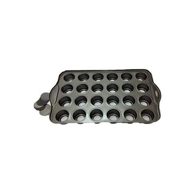 24-Cavity Mini Cheesecake Pan Black 2.4x19.4x11.6inch 24-Cavity Mini Cheesecake Pan Black 2.4x19.4x11.6inch