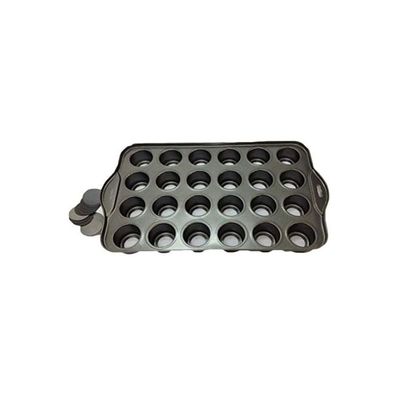 24-Cavity Mini Cheesecake Pan Black 2.4x19.4x11.6inch