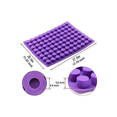 88-Cavities Mini Round Silicone Mold For Chocolate Truffle Purple 11.22x17.76inch