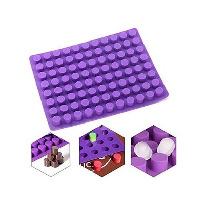 88-Cavities Mini Round Silicone Mold For Chocolate Truffle Purple 11.22x17.76inch