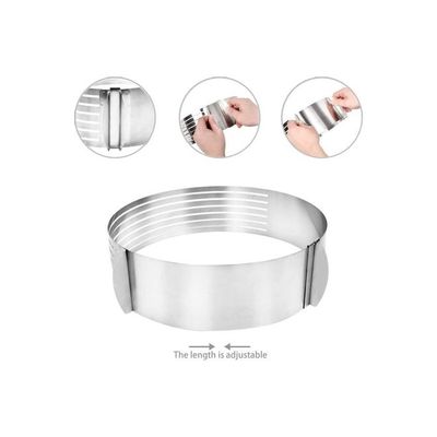 Adjustable Stainless Steel Round Layered Cake Slicer Silver