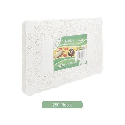 250-Piece Rectangle Doyley Paper White 30x17.5cm