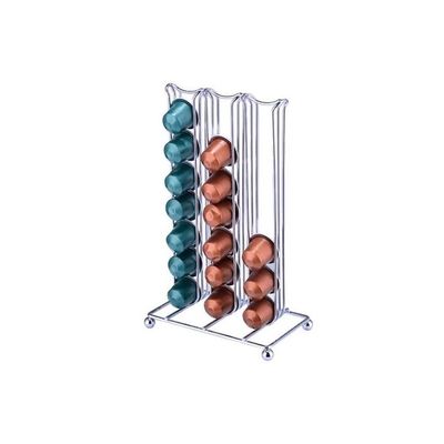 Capsule Holder Tower Silver/Green/Brown 4x11x7.1inch