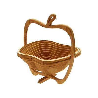Bamboo Fruit Foldable Basket Brown 0.9x11.9x10.9inch