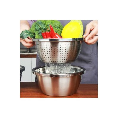 Thicken Colander Strainer Basin Silver 348g