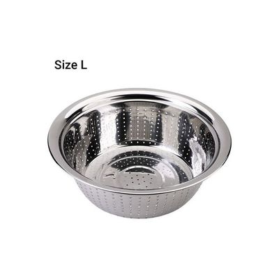 Stainless Steel Vegetable Basin Rice Bean Silver