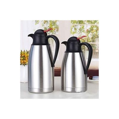 Double Walled Vacuum Insulated Tea Pot Silver/Black