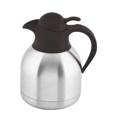 Double Walled Vacuum Insulated Tea Pot Silver/Black