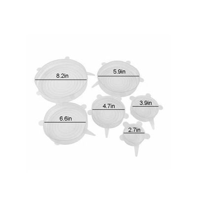 6-Piece Universal Suction Lid Cover Set White 8.2inch