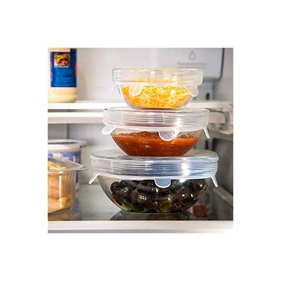 6-Piece Silicone Stretchable Lid Set Clear