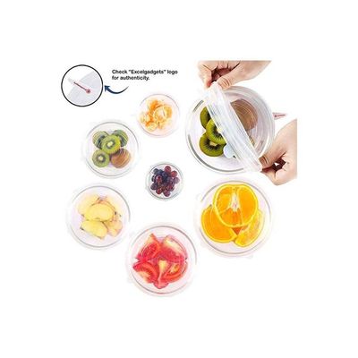 6-Piece Silicone Stretchable Lid Set Clear