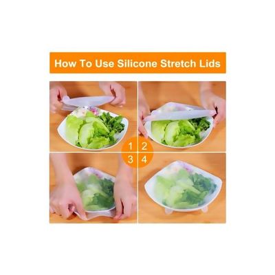 6-Piece Silicone Stretch Lid Set Clear