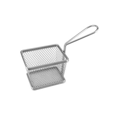 Stainless Steel Fry Basket Silver 8x10x7.5centimeter