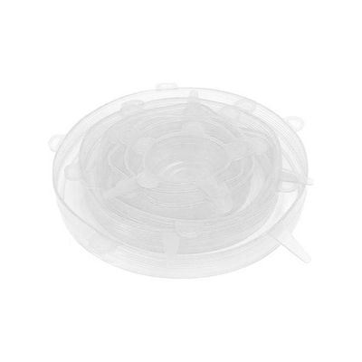 6-Piece Reusable Silicone Stretch Lids White 20.5x2x20.5cm