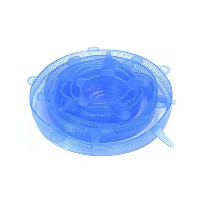 6-Piece Reusable Silicone Stretch Lids Blue 20.5x2x20.5cm