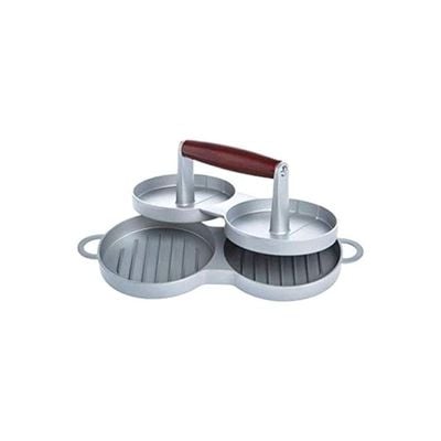 Nonstick Double Burger Press Silver/Brown