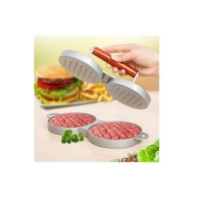 Nonstick Double Burger Press Silver/Brown