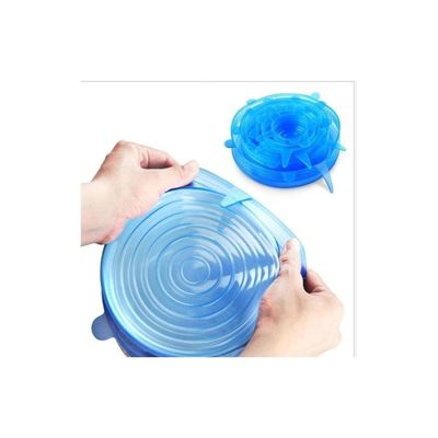 6-Piece Stretchable Fresh Food Cover Lids Multicolour